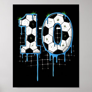 Poster Futebol Menino de 10 Anos de Sorvete Gotejamento J