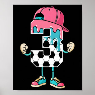 Poster Futebol Menino de 3 Anos Sorvete Gotejamento Juven