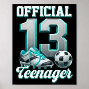 Poster Futebol Menino Fazendo 13 Anos Oficial Treze