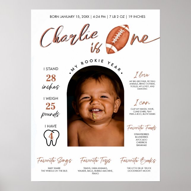 Poster Futebol minimalista novato do primeiro ano (Frente)