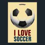 Poster Futebol Motivado de Pop de Arte de Estilo Retroati<br><div class="desc">Adoro Futebol Popular Esportes - Futebol / Trabalhos de arte Motivadores de Futebol</div>