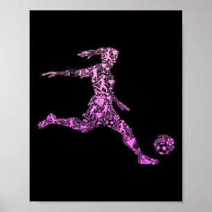 Poster Futebol Mulher Menina Jogadora Jovem 