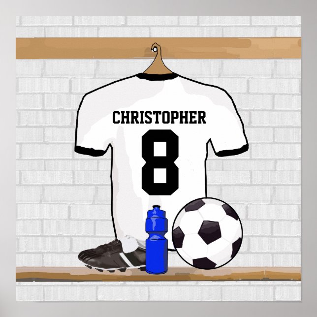 Poster Futebol Negro Personalizado Jersey (Frente)