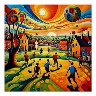 Póster Futebol no verde 3