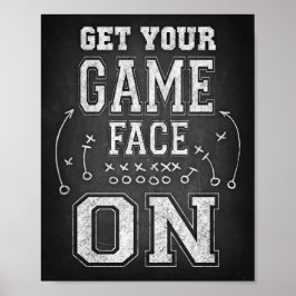 Poster Futebol OBTENHA SUA FACE DE JOGO NO Sign Chalk Imp
