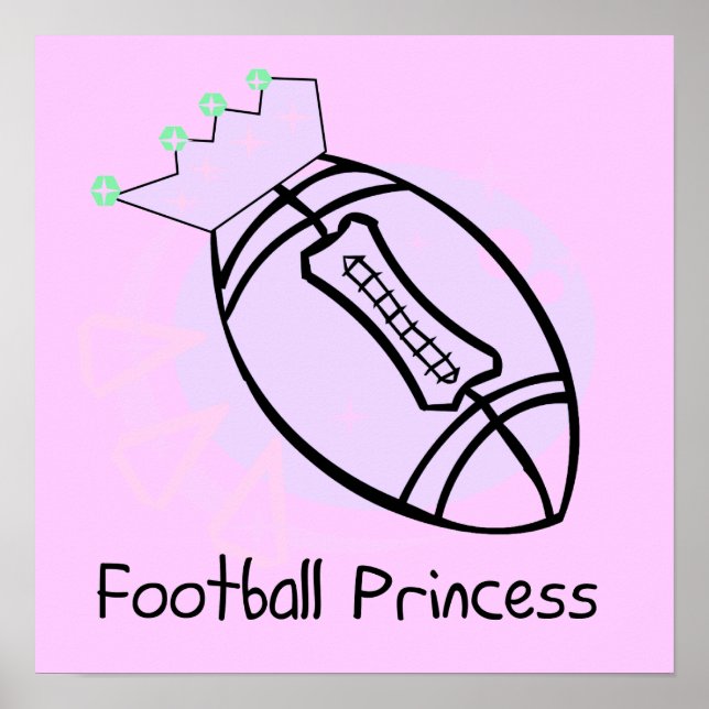 Póster Futebol Princesa T-shirts e presentes (Frente)
