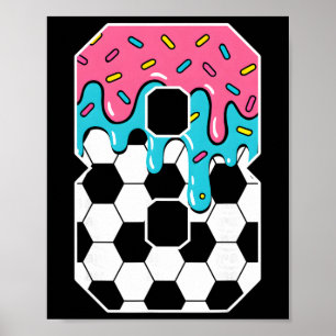 Poster Futebol Sorvete de 8 Anos de Idade Gotejamento Juv