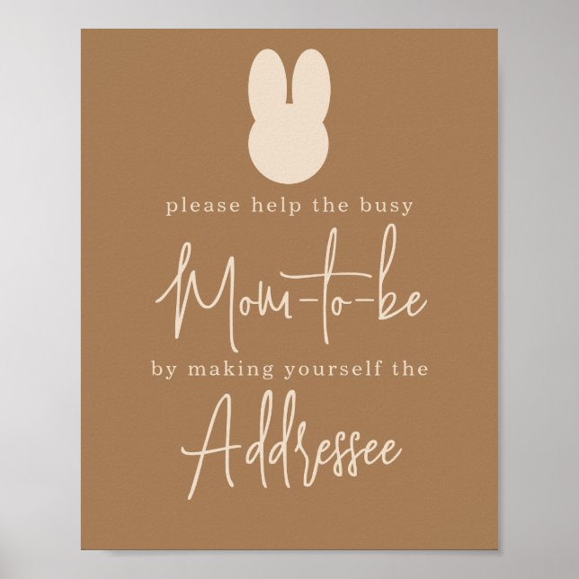 Poster Futura mamãe coelhinho simples como destinatária (Frente)