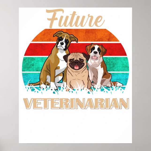 Poster Future Veterinarian - Cute Aspiring Vets (Frente)