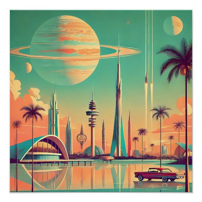 Póster Futurista Atômico Nova Flórida (Frente)