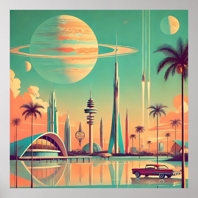 Poster Futurista Atômico Nova Flórida (Frente)