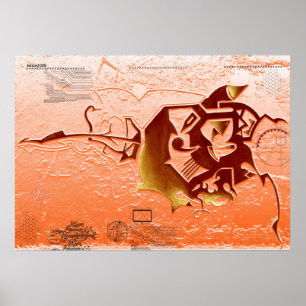 Poster futurista ver. aperfeiçoado impressão de