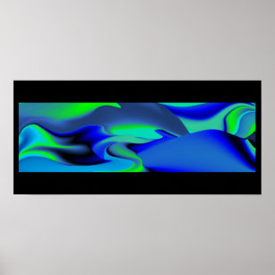 Poster Futuristic Abstract 3D Rainbow Art