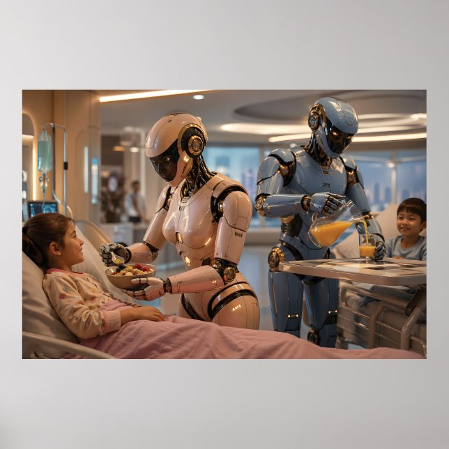 Poster Futuristic AI Robot Caregiver  (Frente)