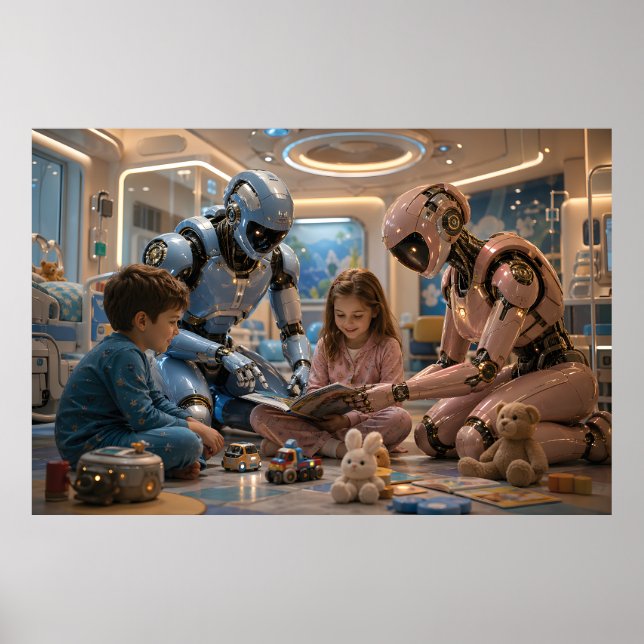 Poster Futuristic AI Robot Caregiver  (Frente)