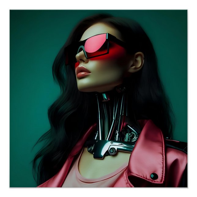 Póster  futuristic cybernetic woman (Frente)