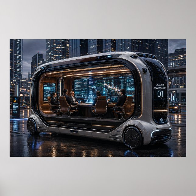 Poster Futuristic Executive Meeting  – Mobile Boardroom (Frente)