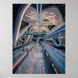 Poster Futuristic High-Speed Train Station