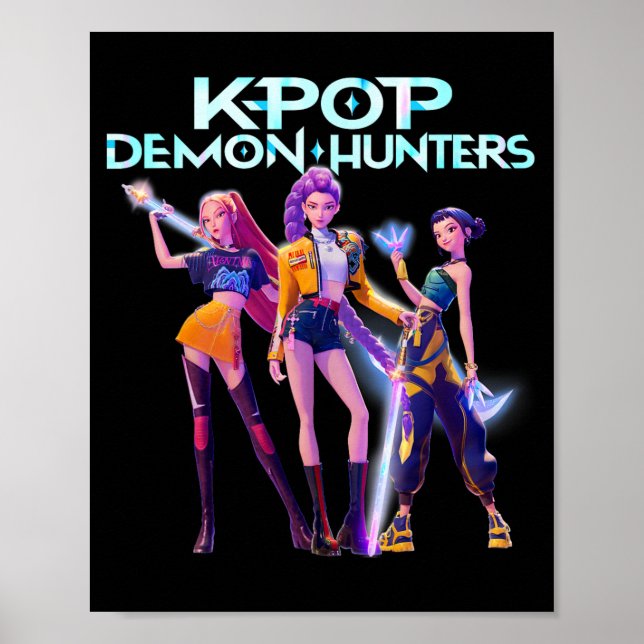 Poster Futuristic K-Pop Style Cyberpunk Girl Group (Frente)