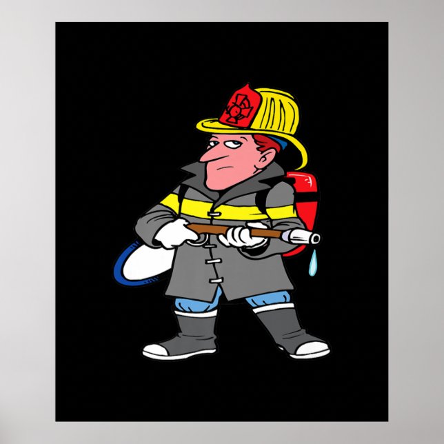 Poster Futuro Bombeiro Jaqueta e Emergência de Capacetes (Frente)