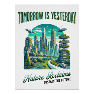 Póster Futuro Design da cidade sustentável.