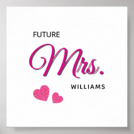 Poster Futuro Design de Casamento Personalizado Sra
