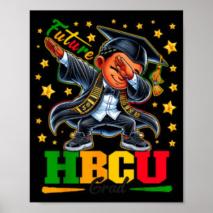Poster Futuro graduado hbcu dabbing criança graduação par