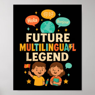 Poster Futuro Kid de Aprendizagem de Linguagem Multilingu