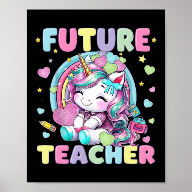 Poster Futuro Professor de Design de Sala de Aula Unicórn (Frente)