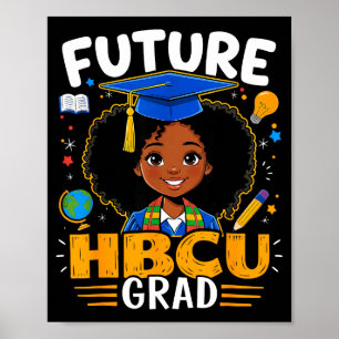Poster Futuros graduados hbcu crianças menina negra afro