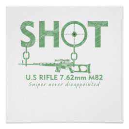 Póster Fuzil de Sniper 7.62 M82 Força Militar