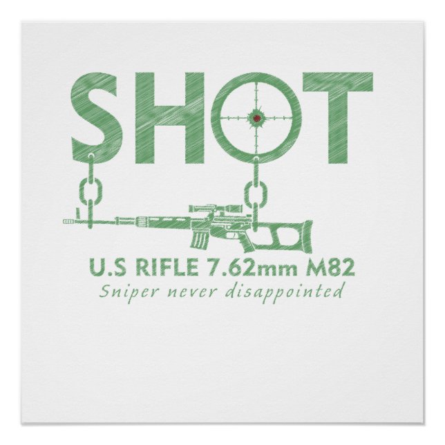 Póster Fuzil de Sniper 7.62 M82 Força Militar (Frente)