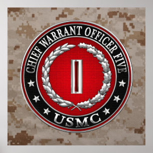 Póster Fuzileiros dos EUA: Chefe do Mandado Cinco (USMC C
