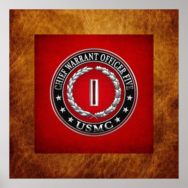 Póster Fuzileiros dos EUA: Chefe do Mandado Cinco (USMC C (Frente)