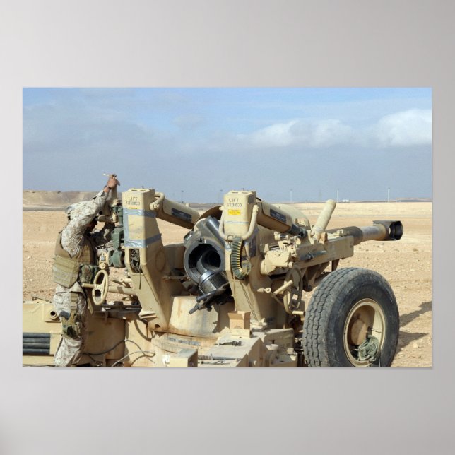 Póster Fuzileiros dos EUA se preparam para disparar um ho (Frente)