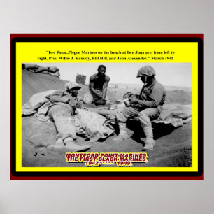 PÓSTER FUZILEIROS NAVAIS 1945 DO NEGRO DE IWO JIMA