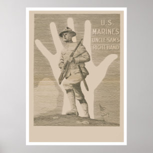 Póster Fuzileiros navais do Righthand-U.S. do tio Sam