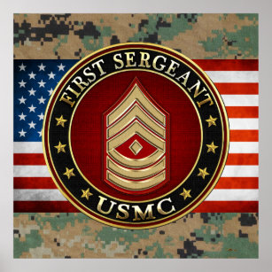 Póster Fuzileiros navais dos EUA: Primeiro Sargento (USMC