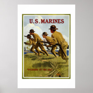 Póster Fuzileiros Navais Dos EUA — Soldados Do Mar