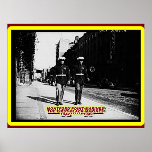 PÓSTER FUZILEIROS NAVAIS PRETOS EM 1943 HARLEM NEW YORK