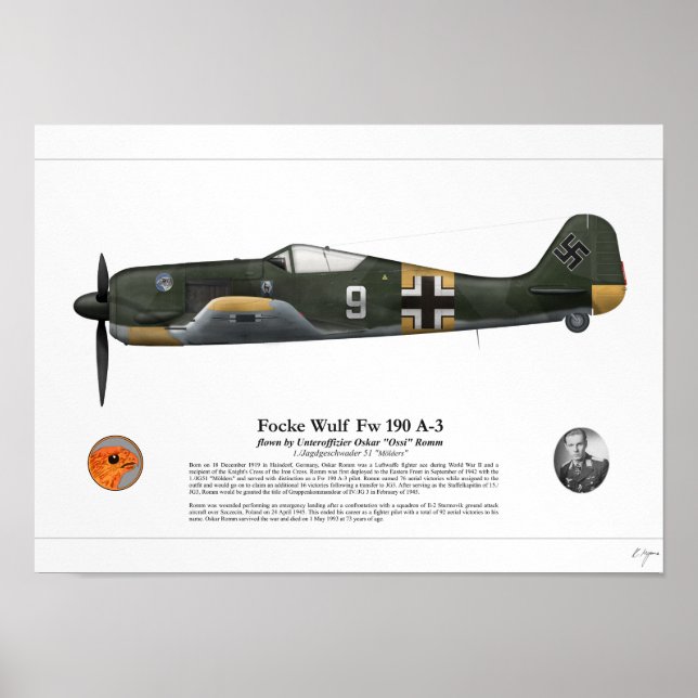 Póster Fw 190 A-3 (Oskar Romm) (Frente)