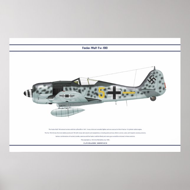 Poster Fw-190 A-8 JG300 3 (Frente)