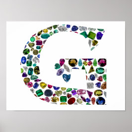 Poster G Design inicial de gemstone