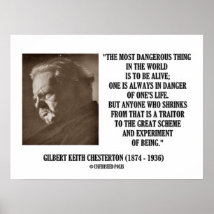 Poster G.K. Chesterton Excelente Scheme Experiment Of Bei