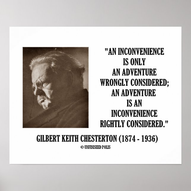 Póster G.K. Chesterton Inconvenience Adventure Considerad (Frente)