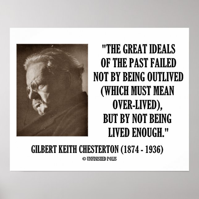 Póster G.K. Excelentes Chesterton Do Passado Não Vivo (Frente)