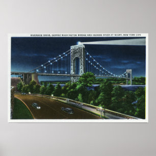 Poster G. ponte de Washington, Hudson na noite