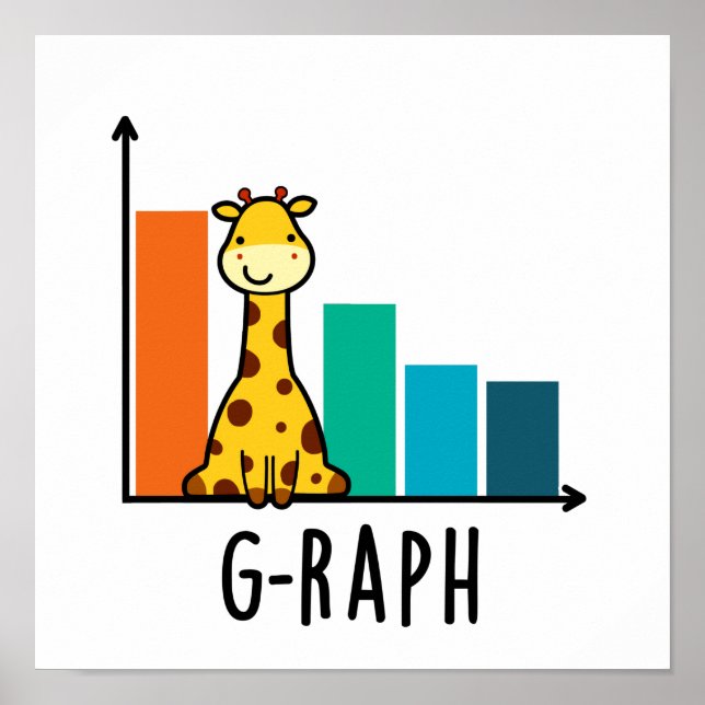 Poster G-raph Funny Giraffe Graph Pun (Frente)