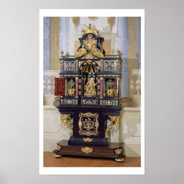 Poster Gabinete da Eletriz Palatine, c.1704 (ebony, (Frente)