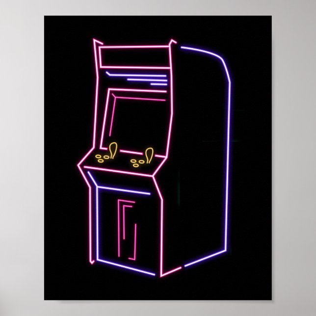 Poster Gabinete de Arcade de Máquina NeON NeON com 80 e 9 (Frente)